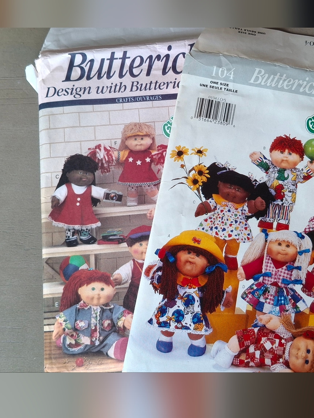 2 Vintage Butternick Cabbage Patch Kids Clothes Patterns- Uncut Factory Folded